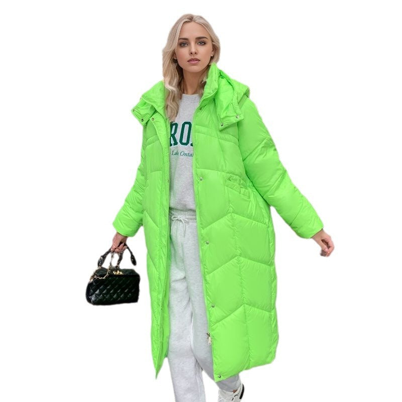Lune London | Women's long insulated puffer jacket with voluminous cut and practical side pockets
