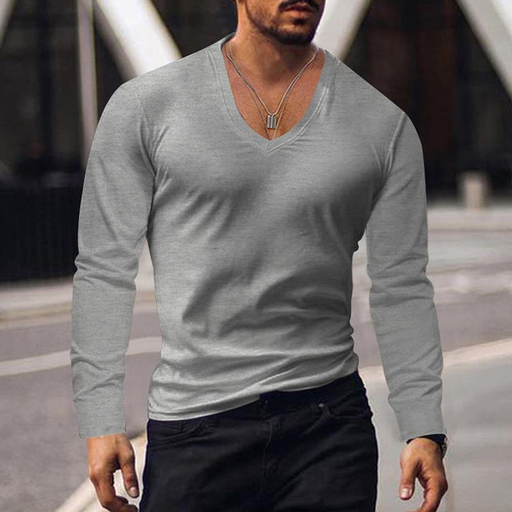 Men's long-sleeved V-neck T-shirt Lune London