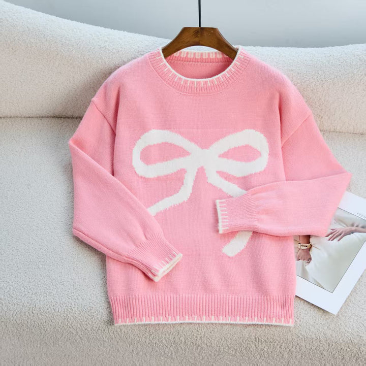 Patterned sweater for women with bow pattern Lune London