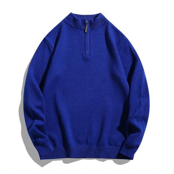 Comfortable men's sweater with modern high collar and discreet zip opening Lune London