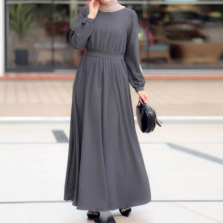 Maxi dress for women with elastic waistband and long sleeves Lune London