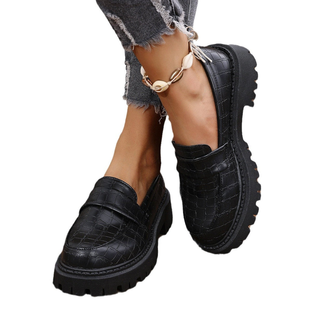Women's Loafers with Modern Croco Design and Robust Profile Lune London