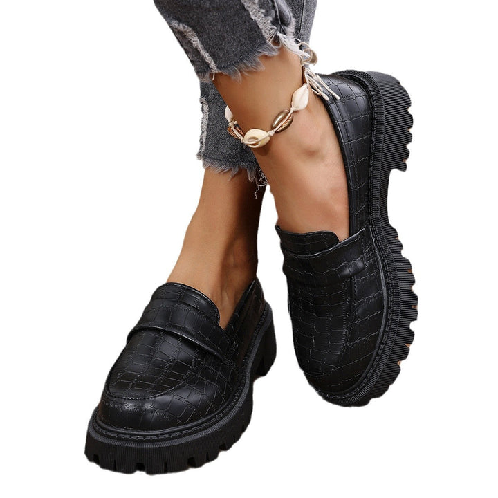 Women's Loafers with Modern Croco Design and Robust Profile Lune London