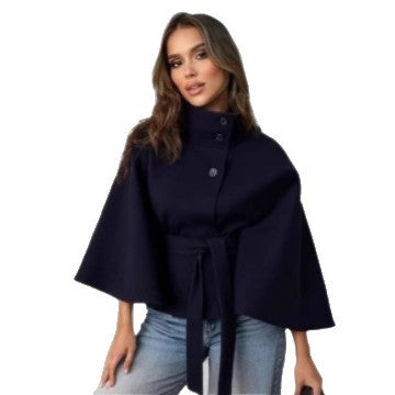 Women’s wrap coat with high collar and belt Lune London