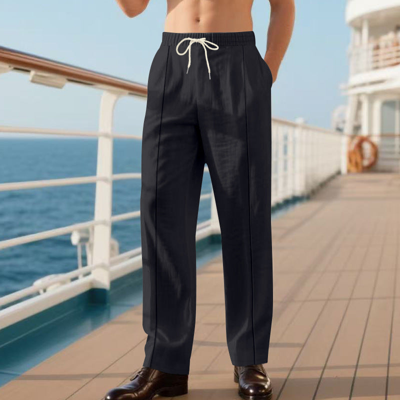 Elegant travel pants for men with adjustable drawstring and breathable fabric Lune London