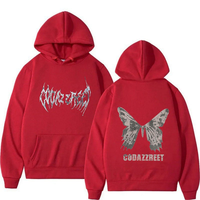 Women's hoodie with eye-catching butterfly design and artistic lettering Chic & Stil