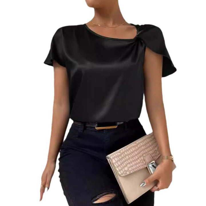 Lune London | Satin Twist Solid Color Loose Versatile Top