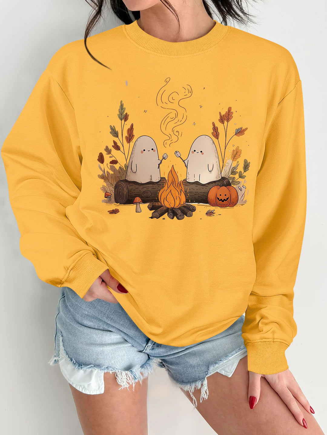 Sweat-shirt pour femmes avec motif effrayant ludique et coupe confortable Chic & Stil