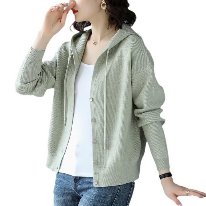 Cardigan décontracté pour femmes avec capuche et fermeture à bouton Chic & Stil