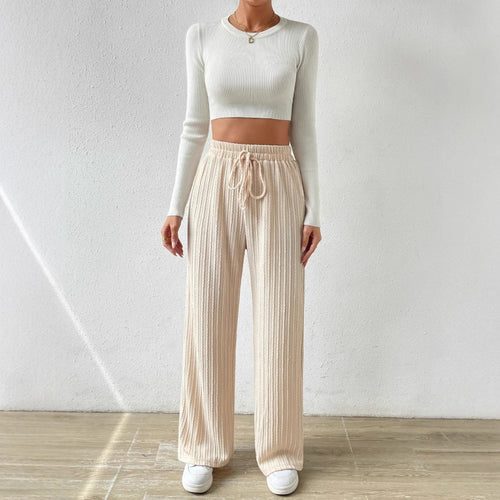 Comfortable casual pants for women in ribbed design Lune London