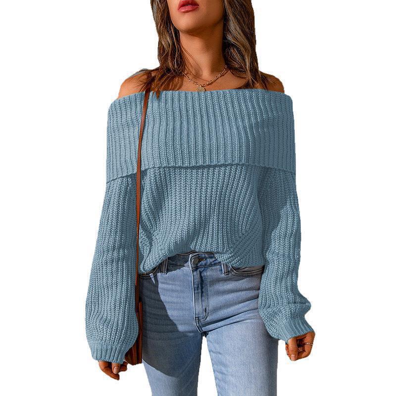 Off-shoulder knitted sweater for women in a loose fit Lune London