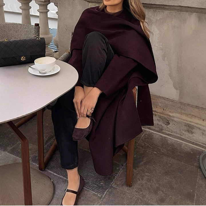 Ladies elegant over-jacket with asymmetric cut Lune London