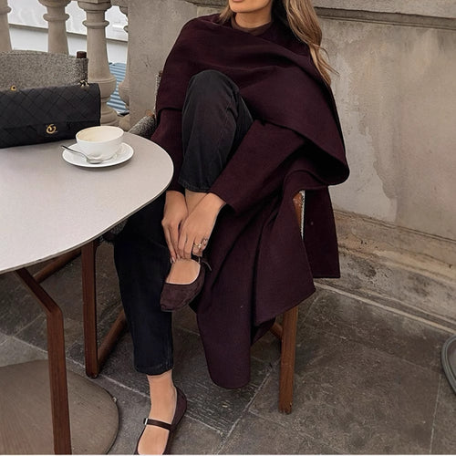 Ladies elegant over-jacket with asymmetric cut Lune London