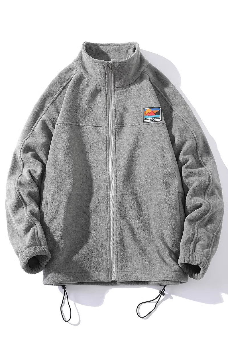 Men's fleece jacket with high collar and practical pockets Lune London