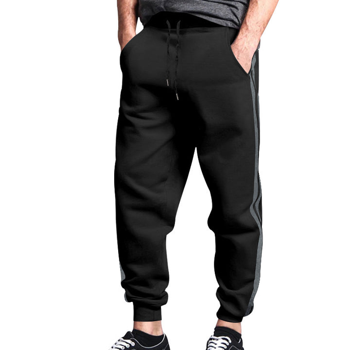 Sporty men's jogger pants with contrasting side stripes and an elastic waistband Lune London