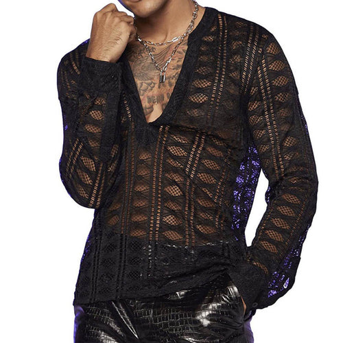 Long blouse with transparent sleeves for women in lightweight material Lune London