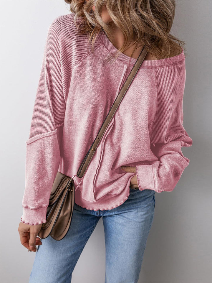 Ladies long sleeve casual t-shirt with textured design Lune London