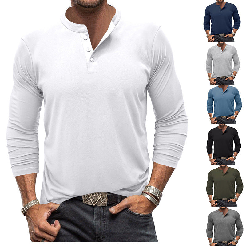 Men's long sleeve Henley shirt with button placket and comfortable fit Lune London