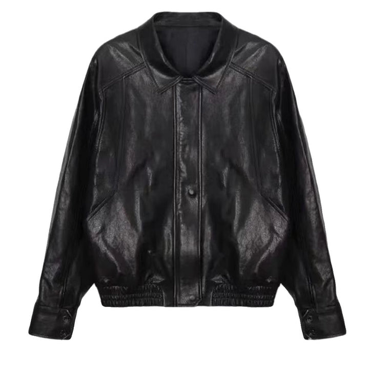 Veste décontractée en faux cuir pour femmes avec des manches volumineuses Chic & Stil