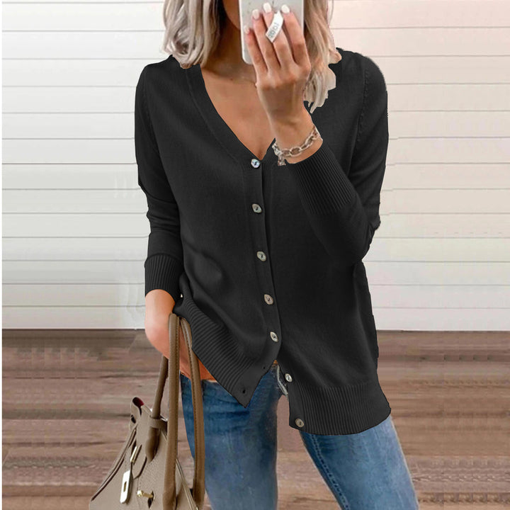 Ladies V-neck vest with button detail Lune London