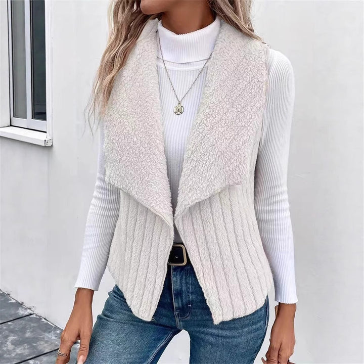 Femme gilet en tricot à col ouvert Chic und Stil