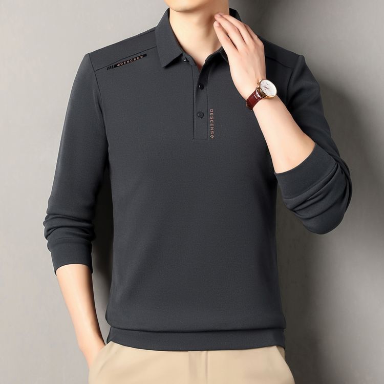 Fashionable long-sleeve polo shirt for men with highly functional material Lune London