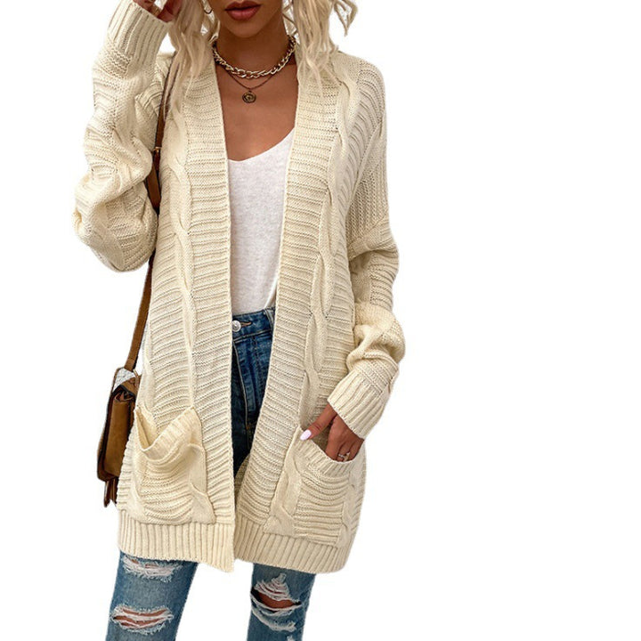 Cardigan en tricot épais pour femmes avec décolleté en V plongeant et poches pratiques Chic & Stil
