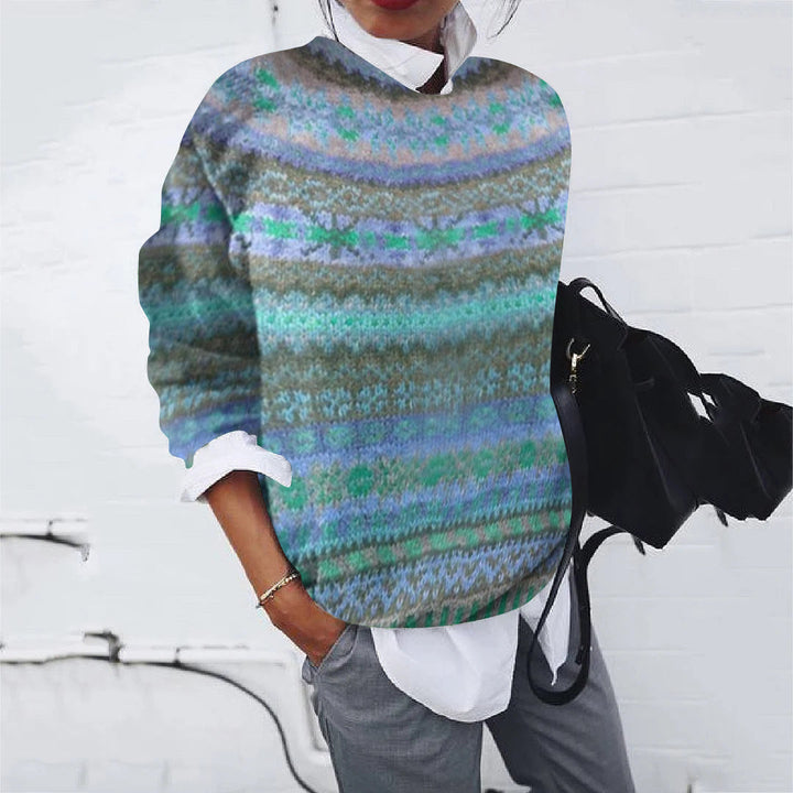 Women Patterned Sweater with Modern Knit Design Lune London