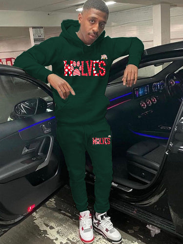 Men's hoodie and jogger pants set with catchy graphic print Lune London