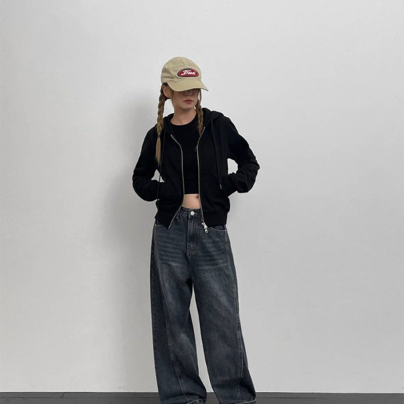 Women's sporty sweatshirt jacket with full-length zipper Chic & Stil