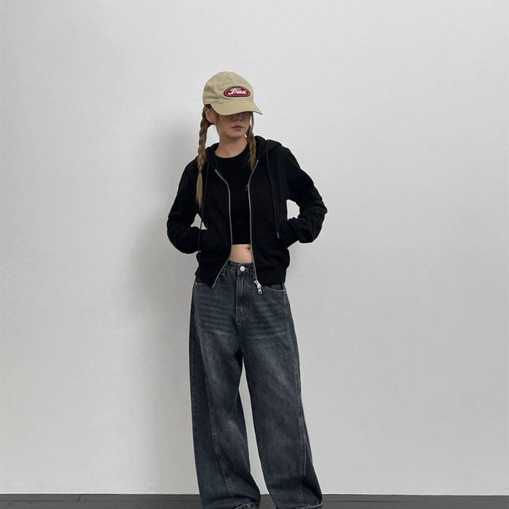 Women's sporty sweatshirt jacket with full-length zipper Chic & Stil