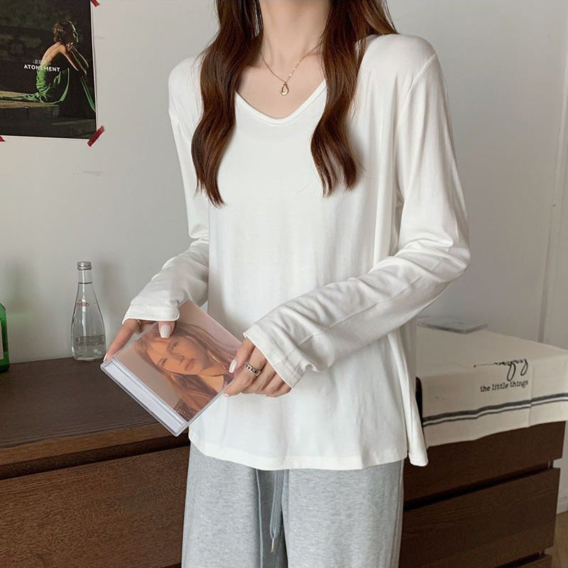 Chemise à manches longues pour femmes avec col en V et coupe confortable Chic & Stil