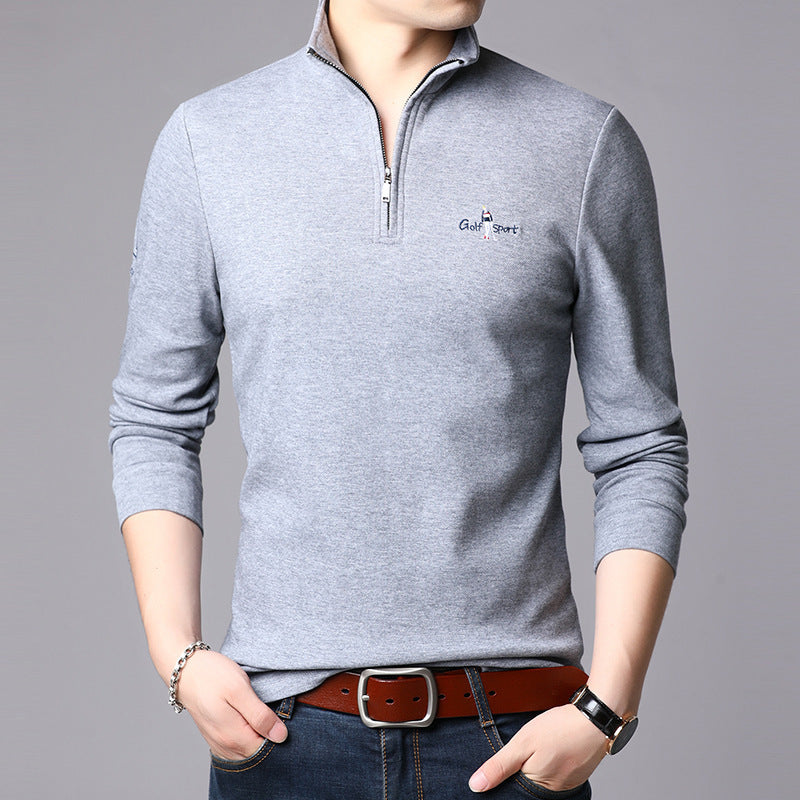 Men's high collar pullover with modern zipper and fine texture Lune London