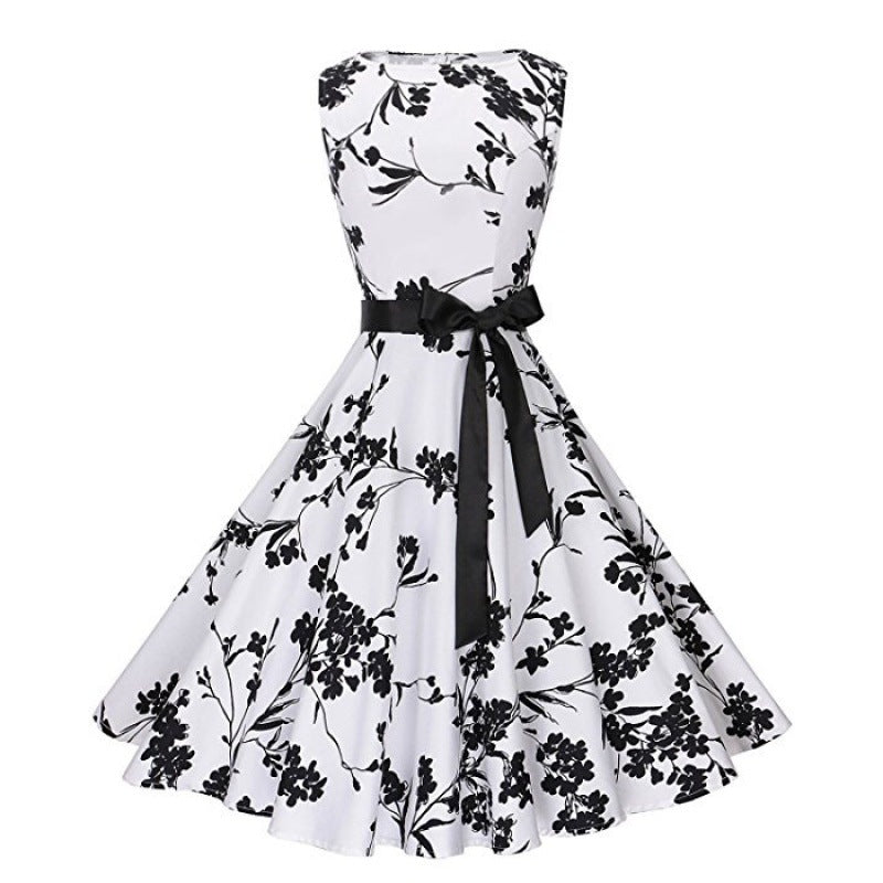 Robe vintage swing pour femme avec motif floral et silhouette ajustée Chic & Stil