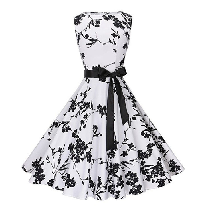 Robe vintage swing pour femme avec motif floral et silhouette ajustée Chic & Stil
