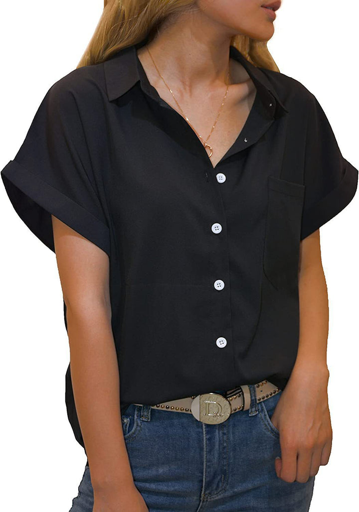Women short blouse with elegantly cut short sleeves Lune London