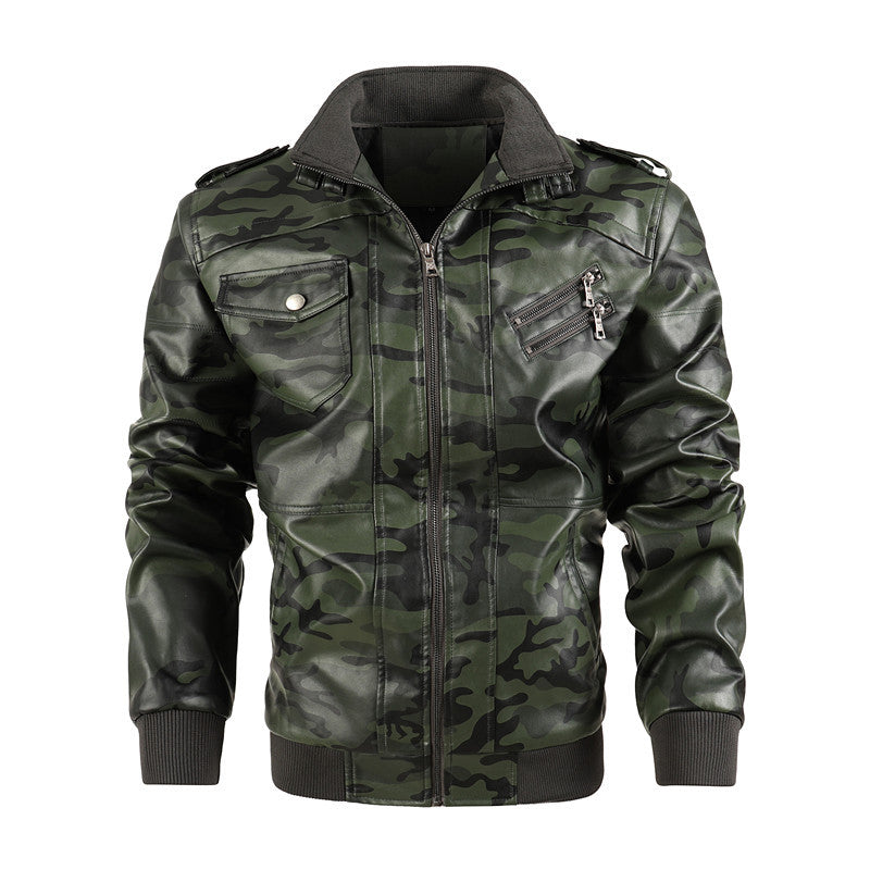 Modern camouflaged leather jacket for men Lune London