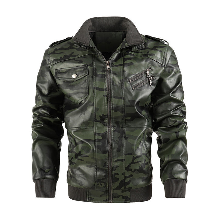 Modern camouflaged leather jacket for men Lune London