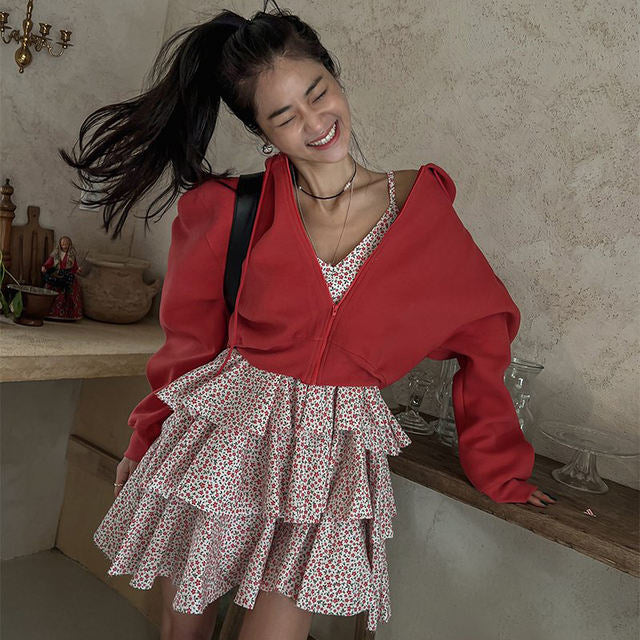 Haut de hoodie décontracté pour femme avec des manches volumineuses Chic & Stil