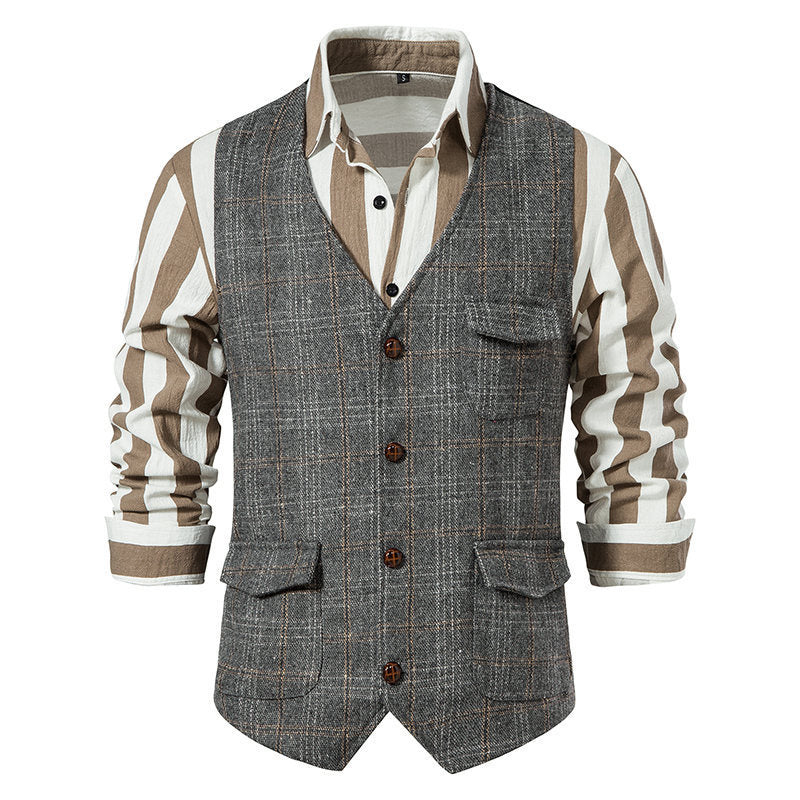Veste élégante pour hommes au motif à carreaux classique avec poches pratiques Lune London