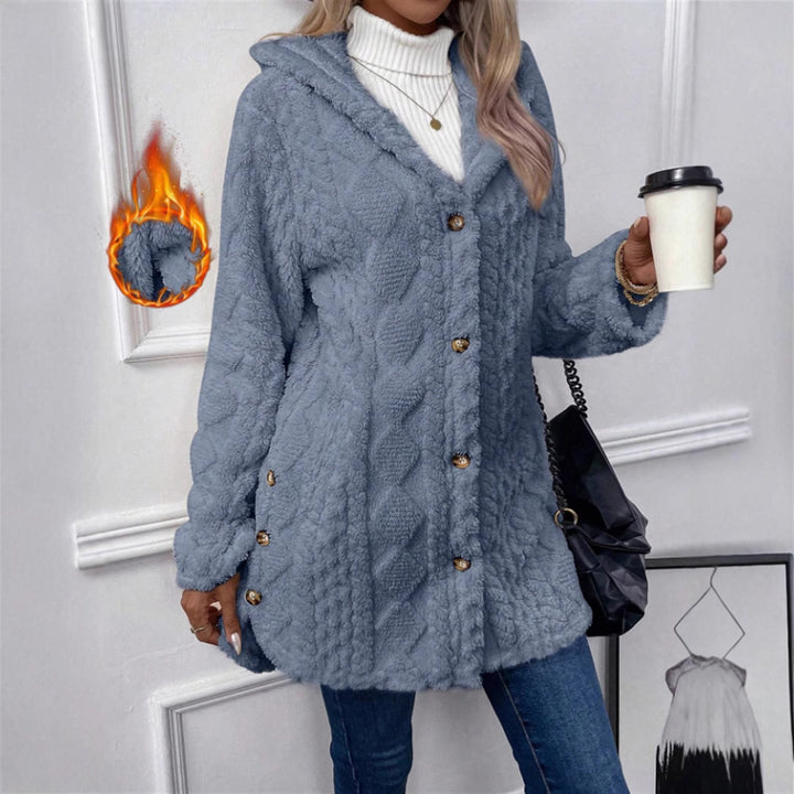 Ladies Cozy Teddy Jacket with Button Closure Lune London
