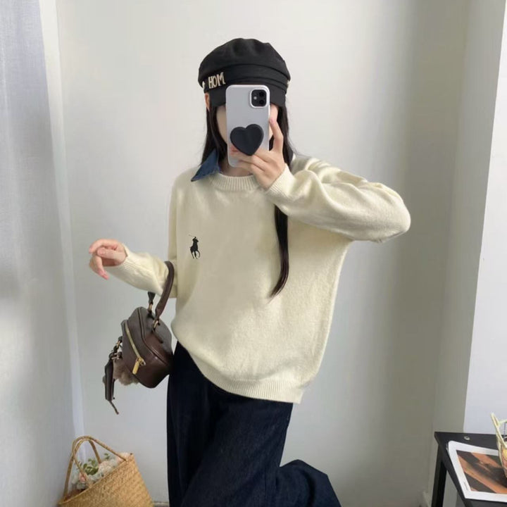 Pull décontracté pour femmes avec structure en maille de haute qualité Chic & Stil