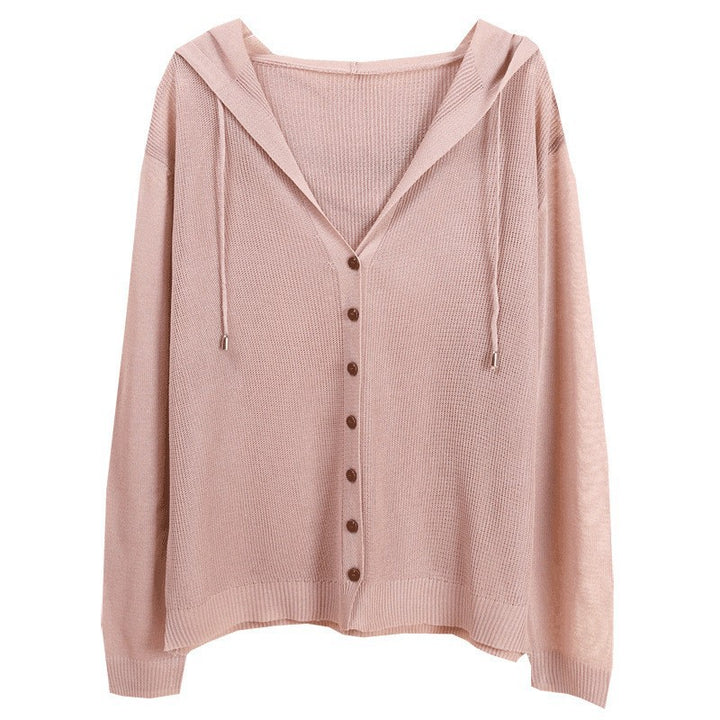 Lady cardigan with hood and elegant wooden buttons Lune London