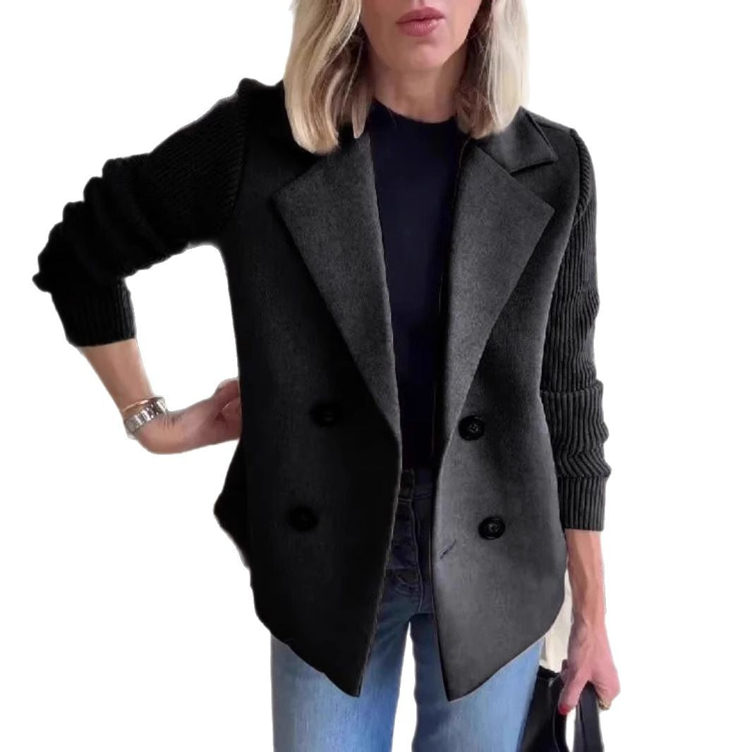 Double-breasted blazer jacket for women with structured sleeves Lune London