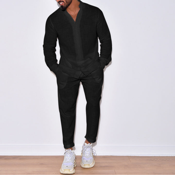 Linen suit for men with a modern cut and a casual chic look and style
