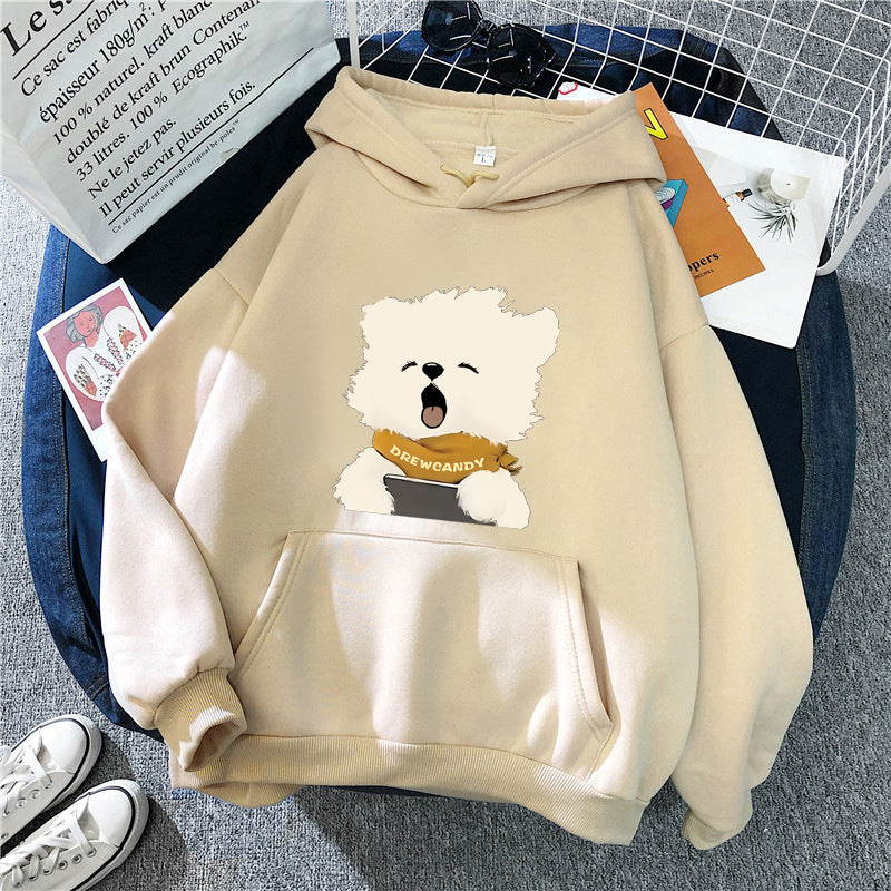 Women’s hoodie with cute dog front print Chic & Stil