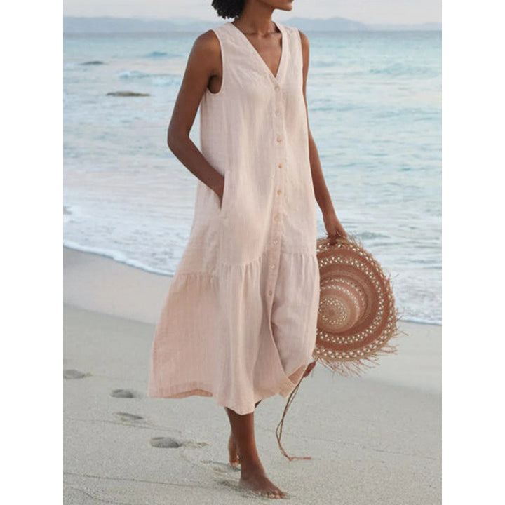Ladies chic summer linen dress