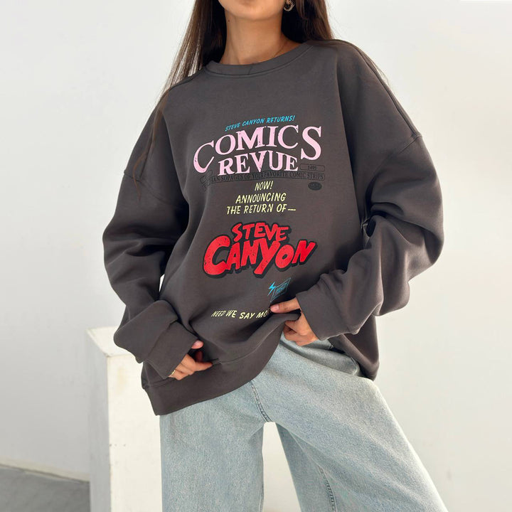 Oversized sweatshirt for women with striking graphic print Lune London