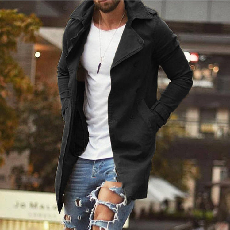 Casual trench coat for men with double-breasted buttons and elegant flap Lune London