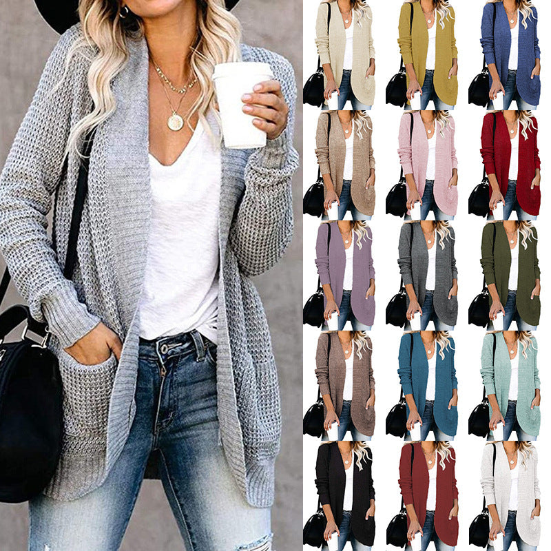 Knit jacket for women with a breathable mesh structure and practical pockets Lune London
